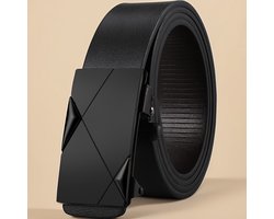 Men's Automatic Buckle Belt - Black with Gold Geometric Pattern, Suitable for Formal Office and Casual Occasions, Single-Point Closure Design, Suitable for Weddings and Everyday Luxury Accessories, Men's Belt Men's Belt Accessory rituals lente