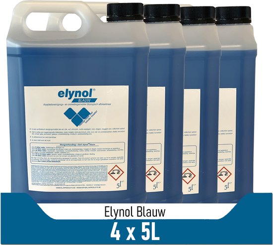 Voordeelverpakking - Elynol Blauw Superreiniger | 4x5L | Allesreiniger | Ontvetter