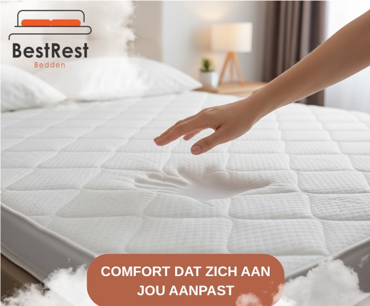 Topper 180x220 - CloudComfort - Traagschuim - Nasa Topdekmatras - 3D Ventilatieband volledig rondom Topper - Anti-allergisch - Afritsbaar/Wasbaar Hoes - Extra Dik Topmatras - Matrastopper - Zacht - Bestrest Bedden®