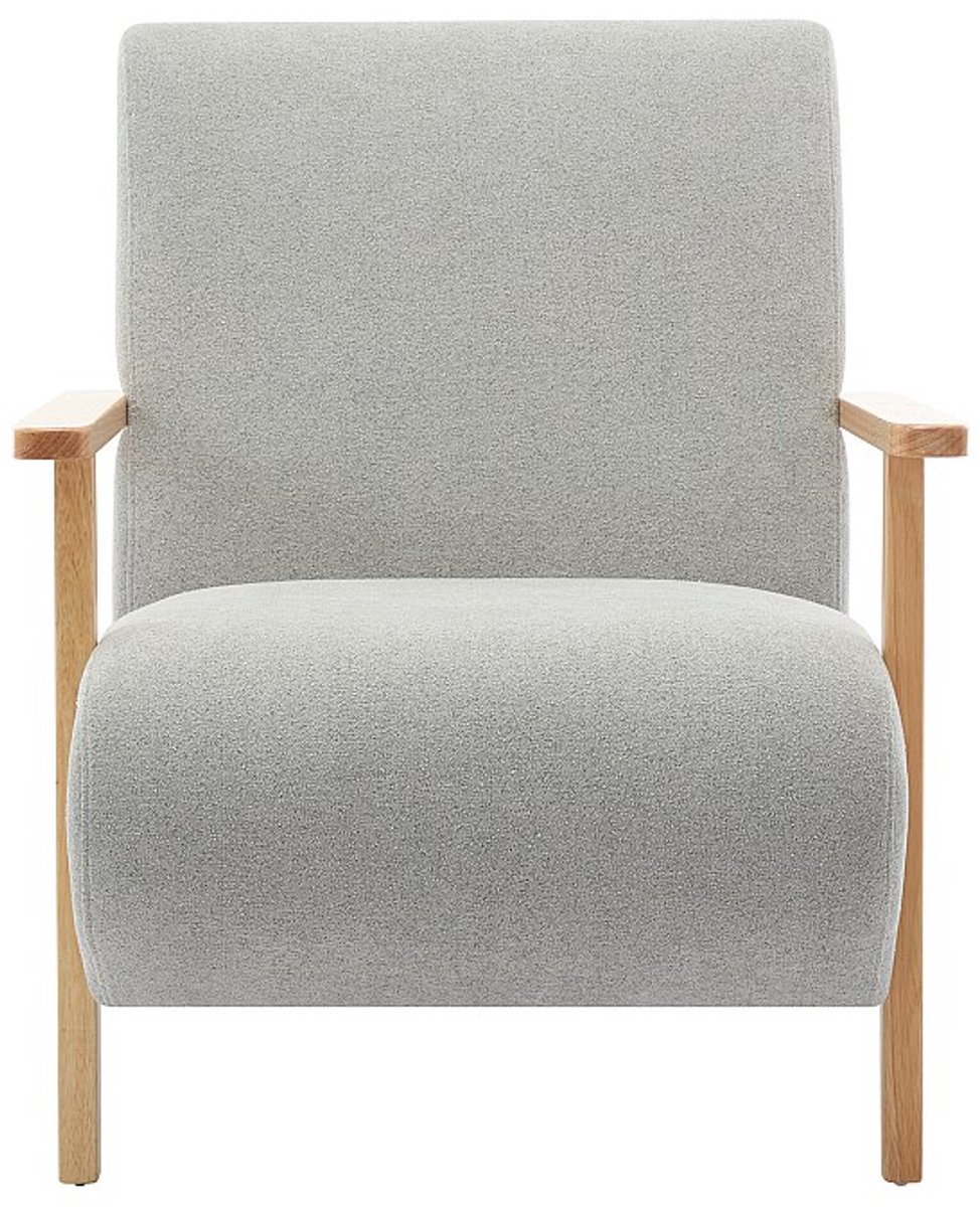 Vente-unique Fauteuil van grijze stof en hout JULOMO Grijs