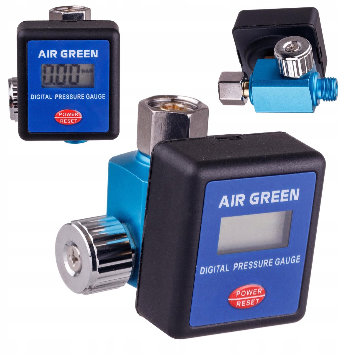 Elektronische verfspuitdrukregelaar met digitale manometer 1/4"