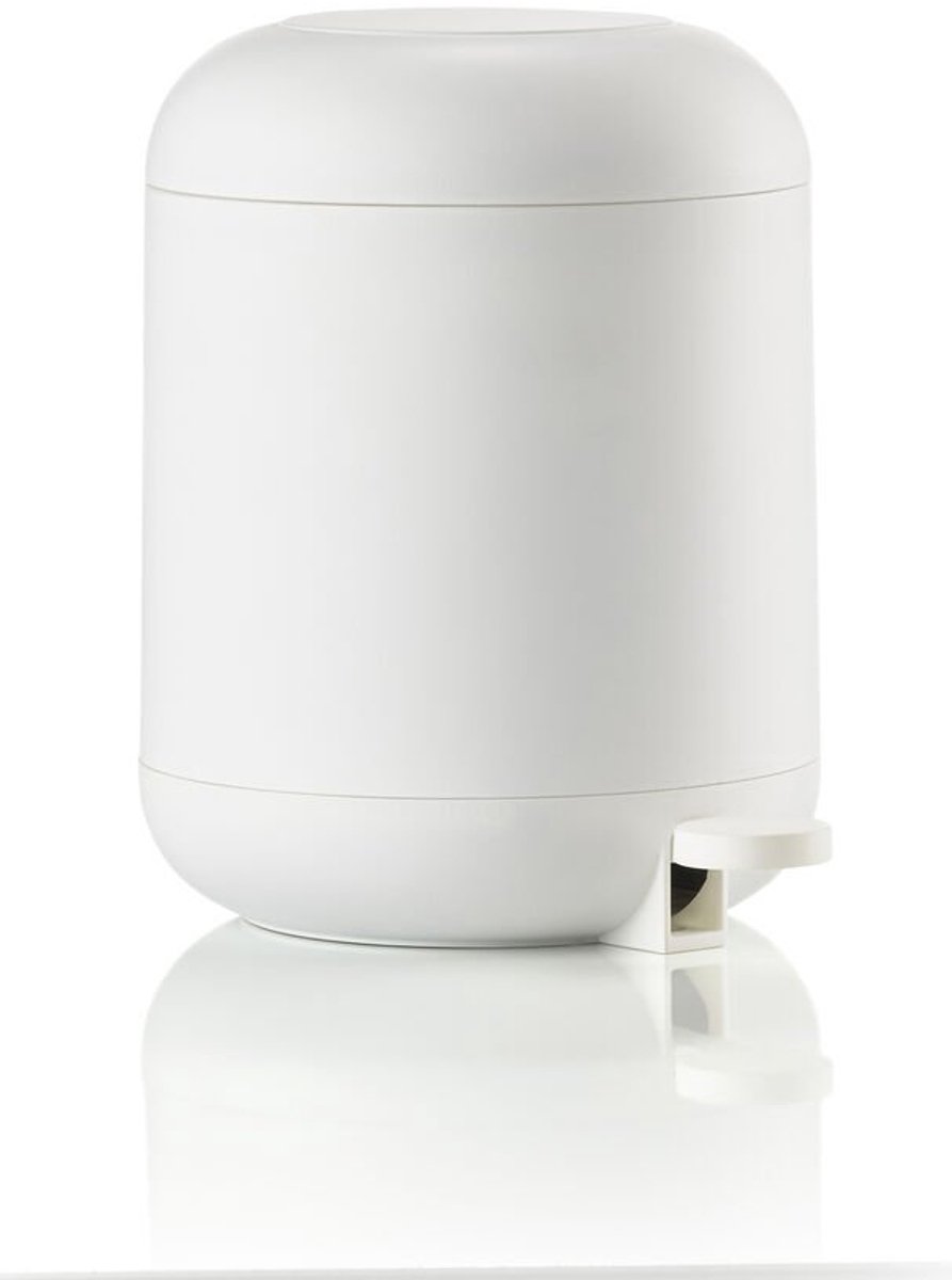 Zone Denmark Sensu Pedaalemmer - Prullenbak Badkamer - Afvalemmer Klein - Toilet & Badkamer Accessoires - Kunststof - 4 liter - 26,5 x 19 cm - Wit