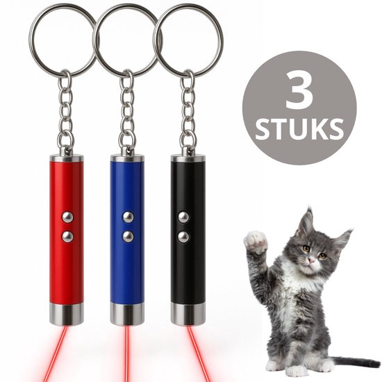Mamosta® Laserpen Set - 3 Stuks - Klasse II - Sleutelhanger Laserlampje - Laserpointer Kat - Laser