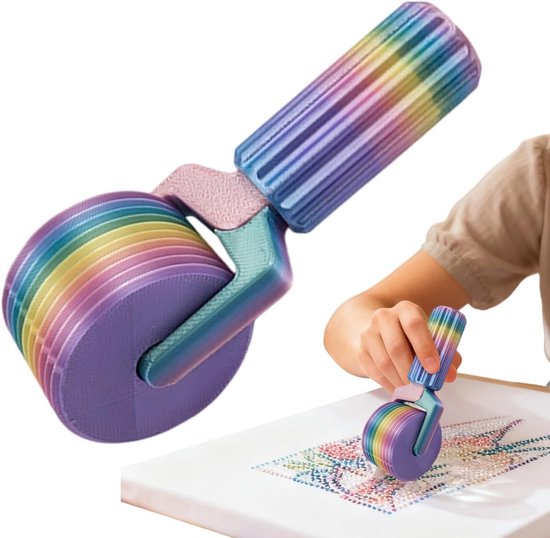 Diamond Painting Roller - Gadget - Afneembaar - Gekleurd - Diamond painting accessoire, geschikt voor knutselliefhebbers, volwassenen en kinderen, 12x4 cm