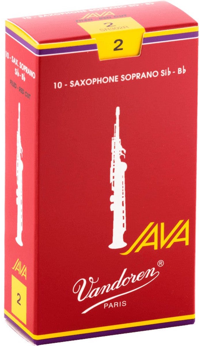 Vandoren Rieten JAVA Red Sopraan Saxofoon Sterkte 2