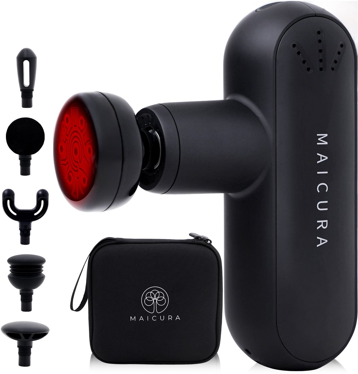 Maicura Massage Gun - Professioneel Massage Apparaat - Sport en Relax Massage - GRATIS E-book - Koffer - Zwart