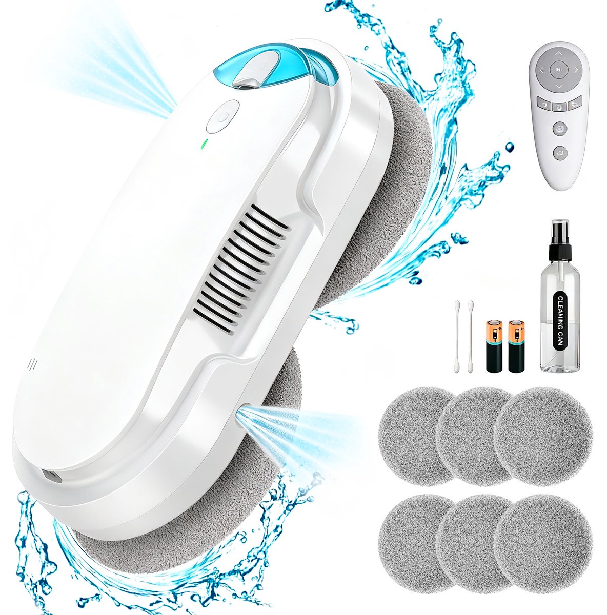 Grenintol® Robot Ramenwasser - Ramenwasser - Ruitenreiniger - Robot Ramenreiniger - Ruitenwasser - Window Cleaner -Streeploos Schoonmaken - Met Met valbeveiliging en afstandsbediening - Krachtige zuigkracht – Geschikt Voor Ramen, Spiegels en Marmer