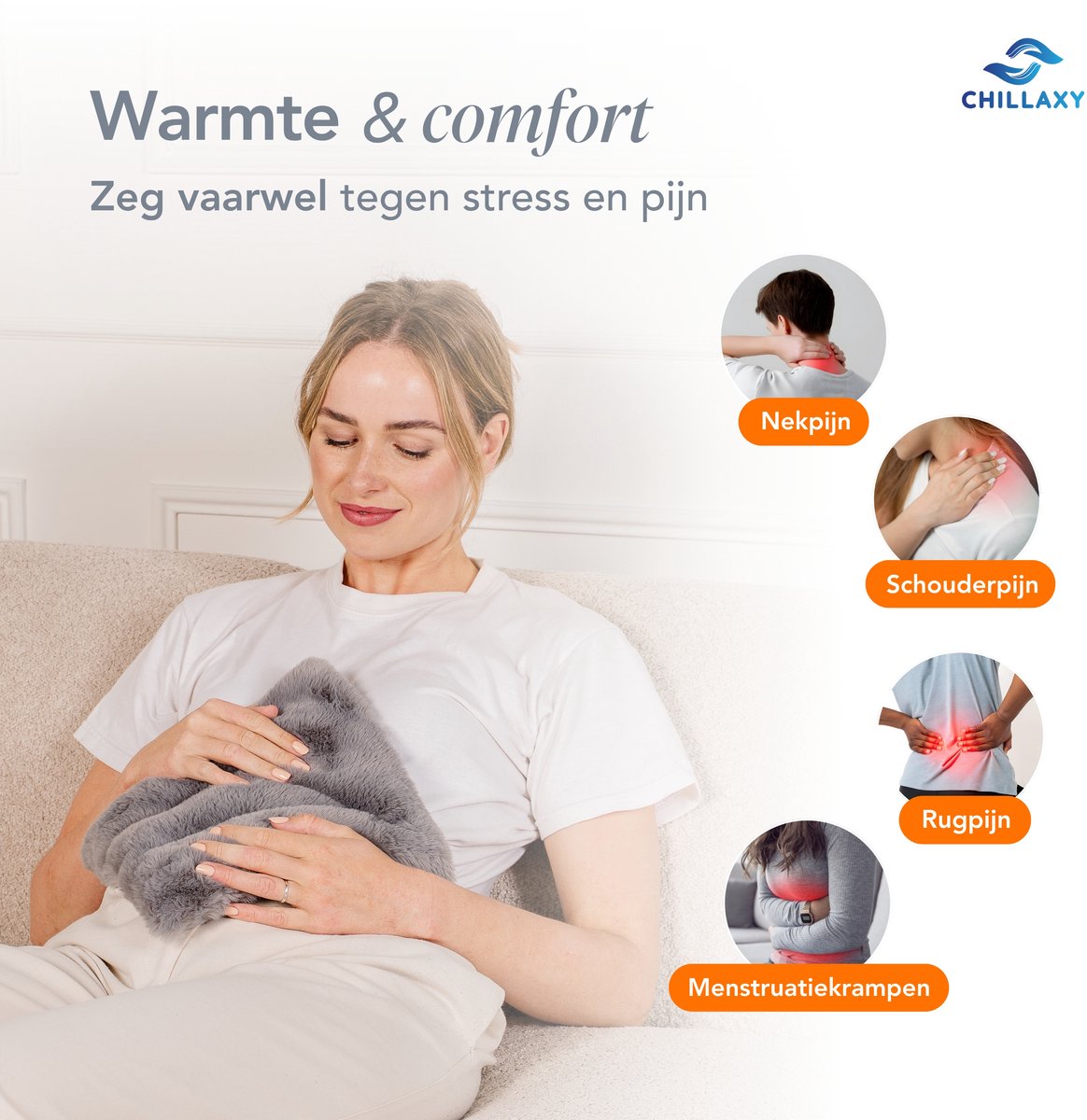 Chillaxy - Pittenzak - Kersenpitkussen - Pittenkussen Magnetron - Warmtekussen - Grijs — afbeelding 7