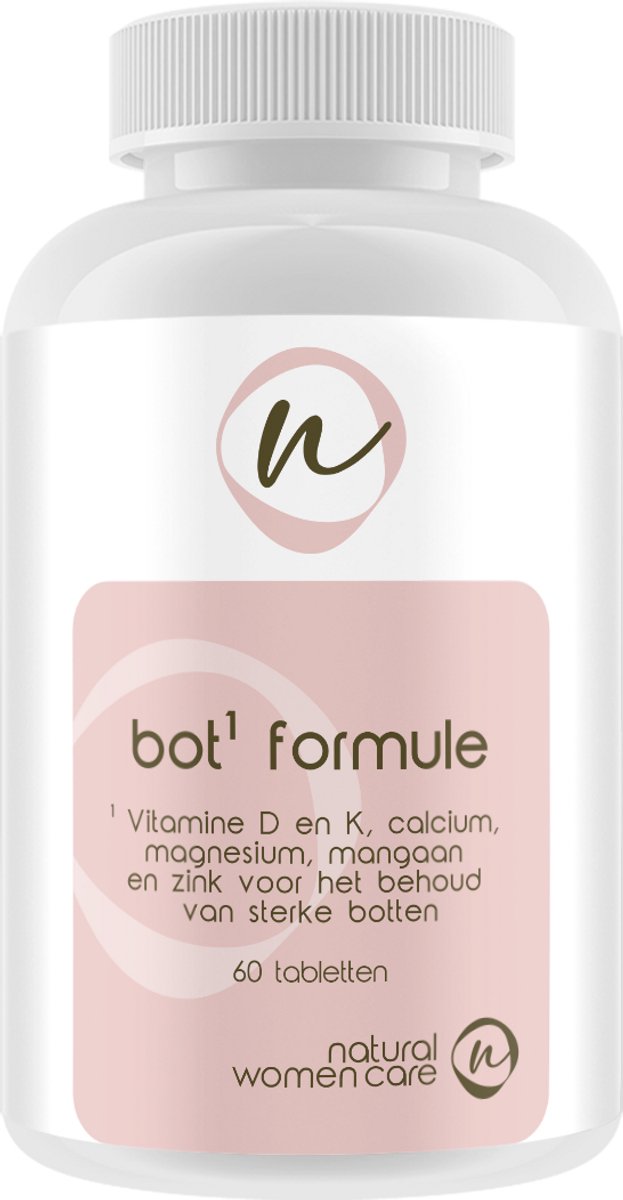Natural Women Care - Bot Formule - Calcium, Magnesium, Zink, Mangaan, verrijkt met vitamine D & K2 en met Collageen type 2