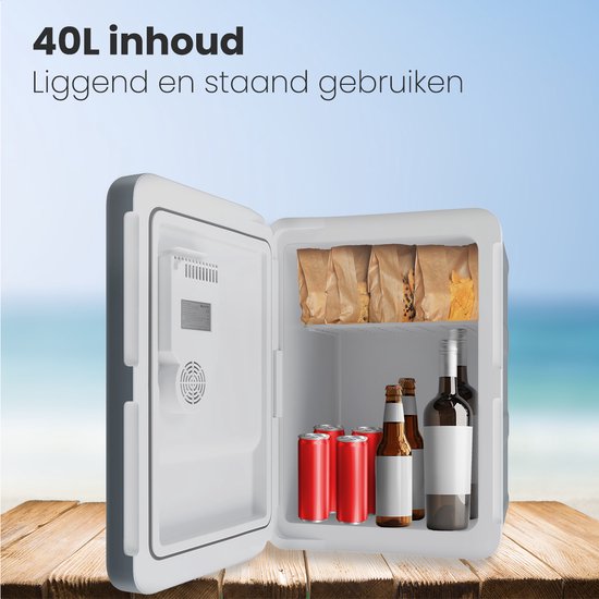 Auronic Koelbox Elektrisch 12V en 230 volt - Coolbox - Auto - Camping Koelkast - Koelen en Verwarmen - 40L - Frigobox - Grijs van Merkloos — afbeelding 3