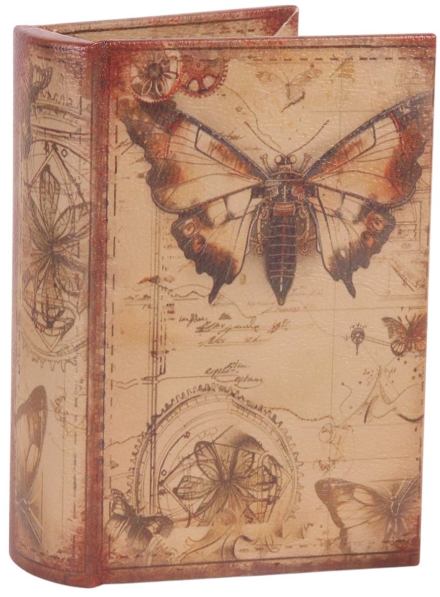 Baroque - Opberger - Opbergboek Vlinder 15 cm - Roze - 15x10x3.5 - PU Leather