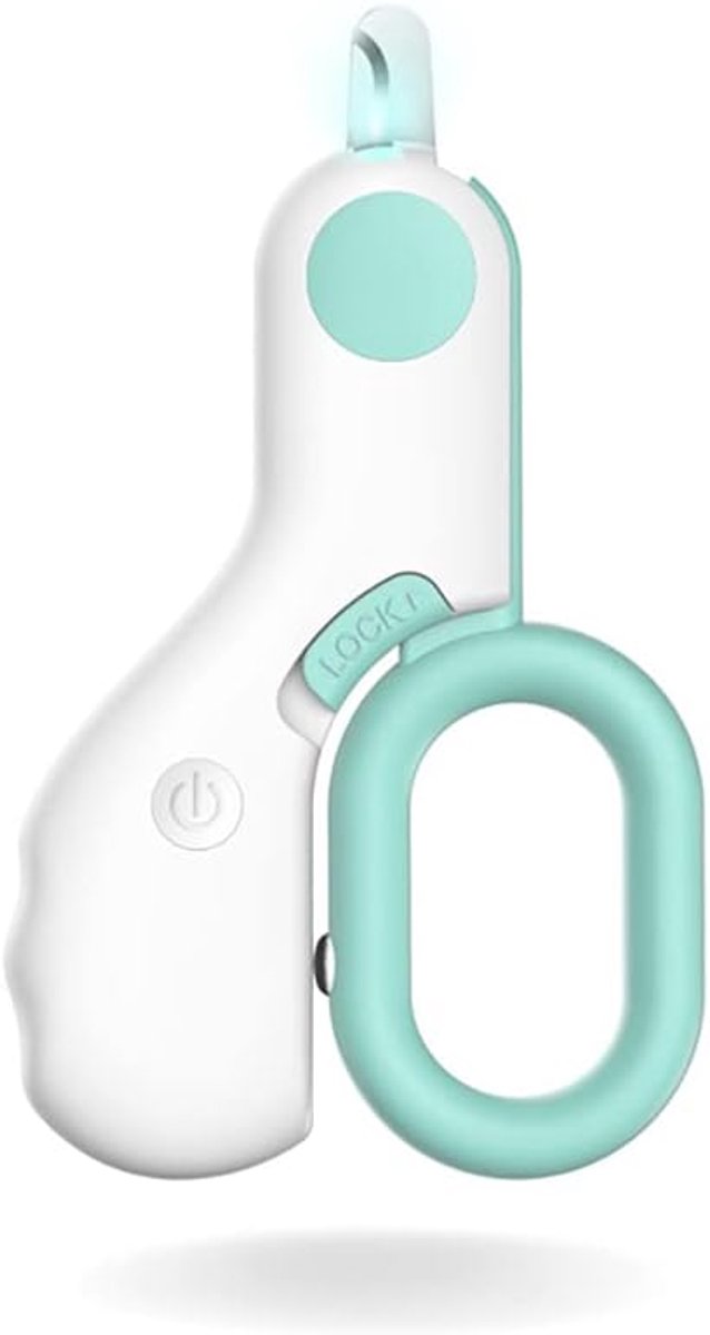 Katten Nagelknipper met LED-licht – Veilige Katten Klauwtrimmer van Roestvrij Staal met Kinderbeveiliging – Ergonomisch Ontwerp voor Katten en Kleine Dieren (Mint) - ANMI
