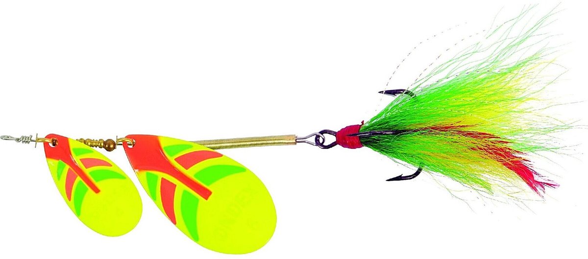 Ondex Buck Tandem spinner 4/6 – 11,5 gram met dubbele bladen Fire Tiger