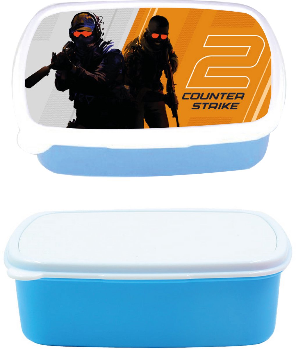 broodtrommel - lunchbox - counter strike 2 - blauw - schoolspullen