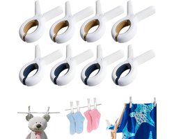 8 stuks handdoekklemmen - kledingklemmen - winddichte clips voor lakens - droogklemmen voor dekbedden - handdoekklemmen voor ligstoelen - gebruikt om kleding, handdoeken, dekens, poppen en sokken vast te klemmen (9,5*6,5 cm - blauw, bruin)
