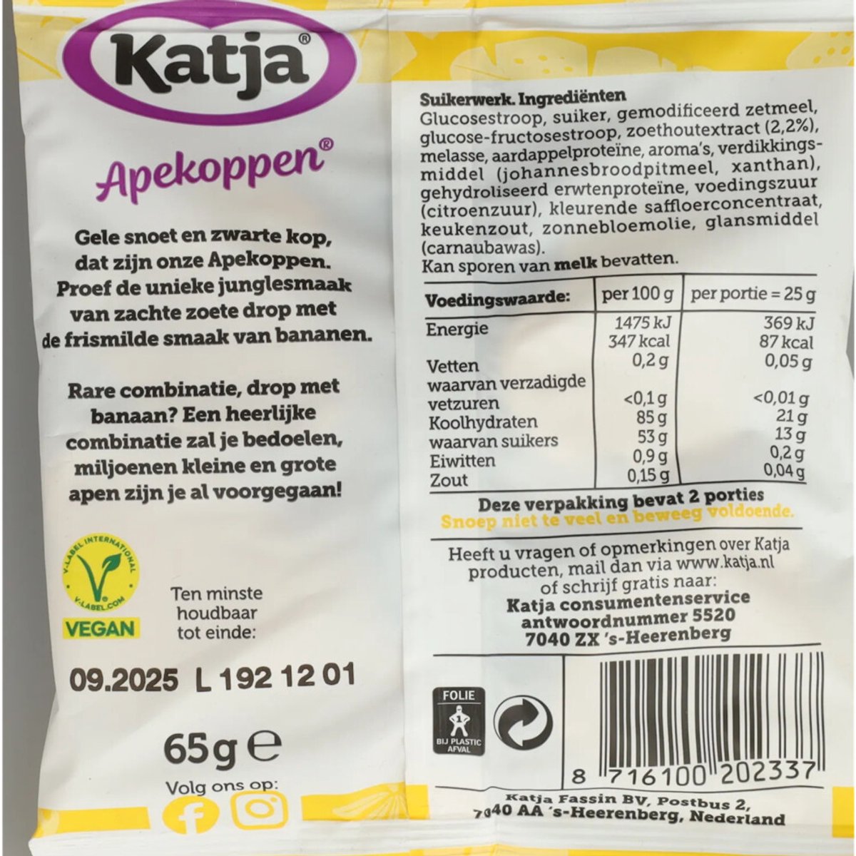 Katja Apekoppen - 6 x 65 gram - Voordeelverpakking