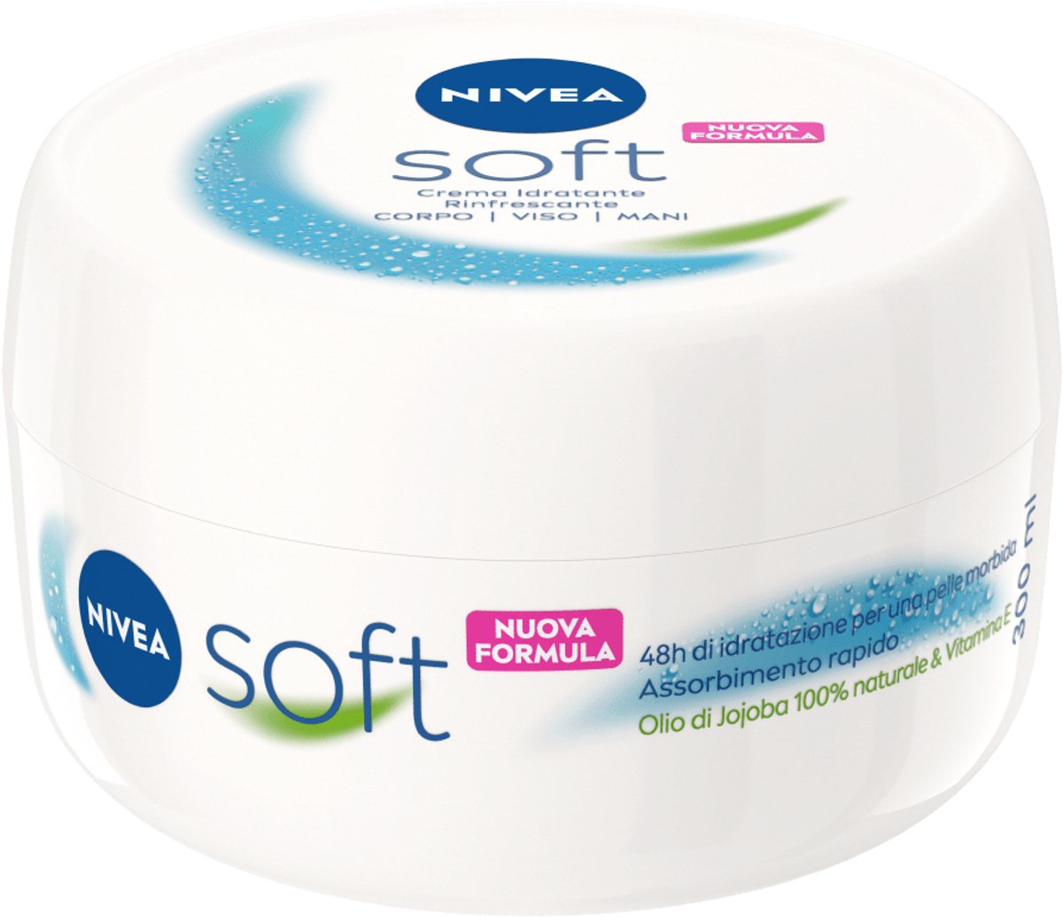 NIVEA Soft, Crème, Unisex, Hydraterend, Voedend, Verzachtend, Universele huid, 300 ml, Jojobaolie
