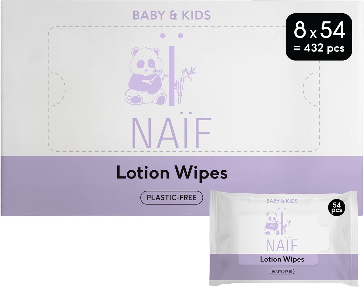 Naïf Lotion Billendoekjes - 8-Pack