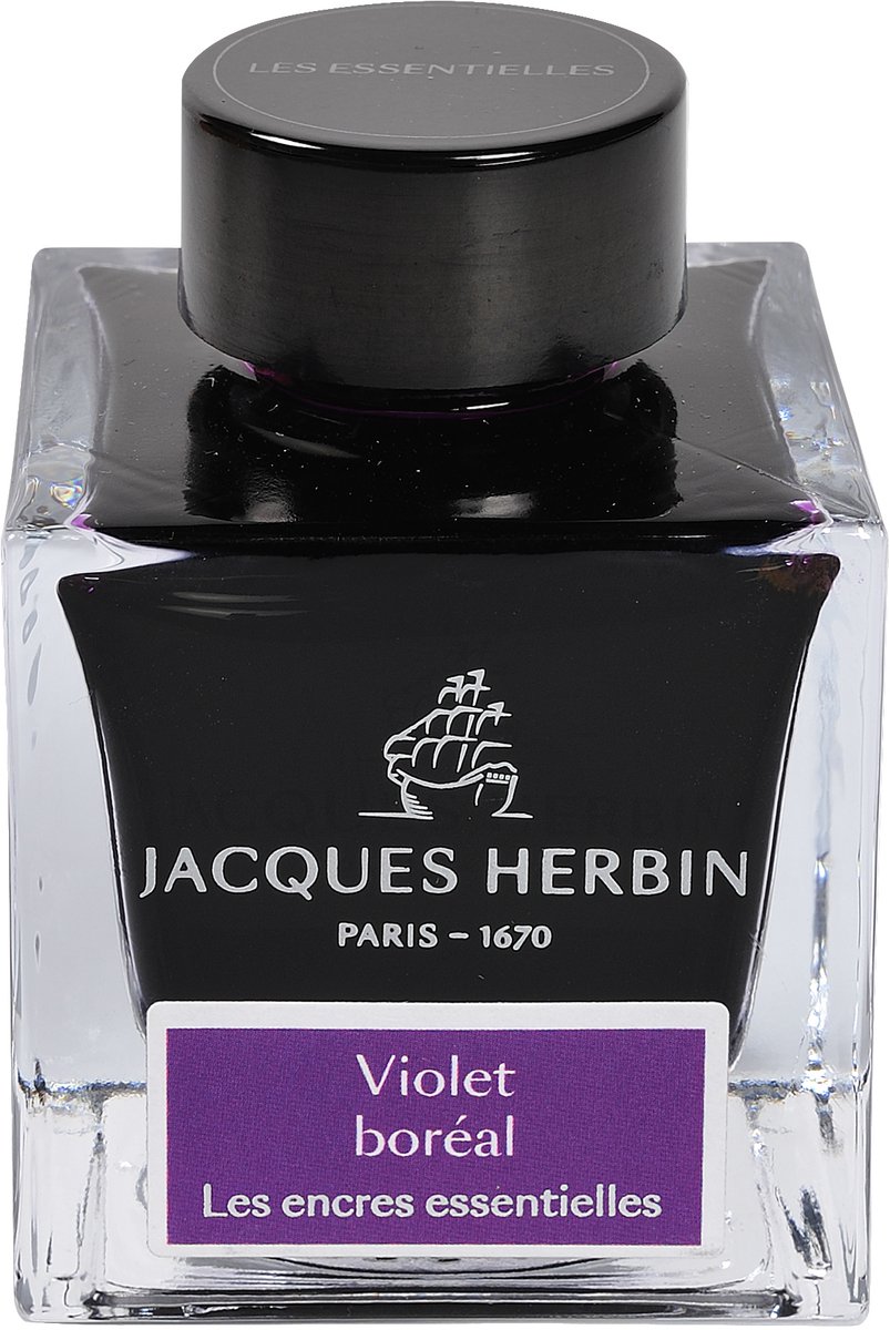 Jacques Herbin Vulpen inkt - Inktfles Essentielles - Violet boréal - 50 ml - Paars