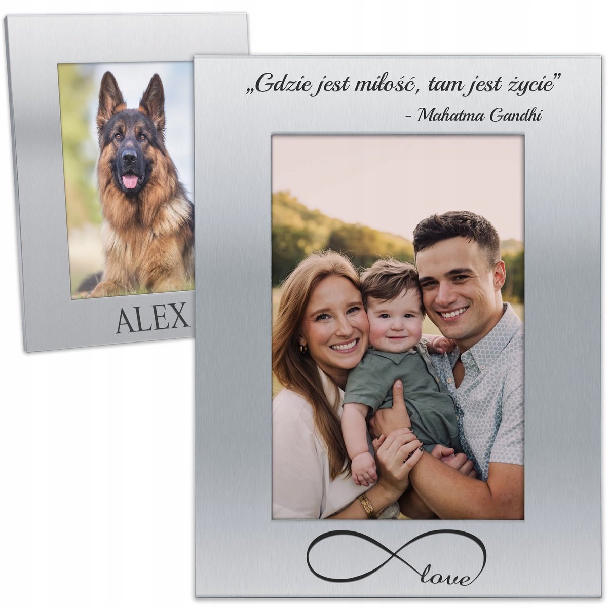 Metalen Fotolijst 10x15 cm met Gratis Gravure - Cadeau voor Ouders