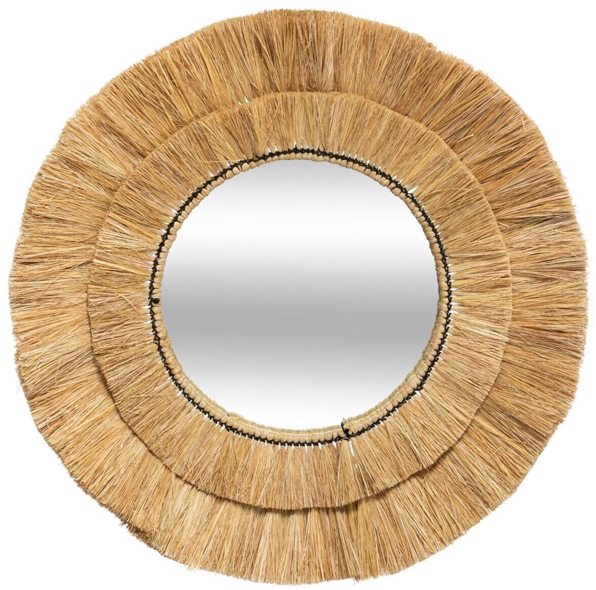 Zonnespiegel SAFARI, met rieten frame, Ø 57 cm