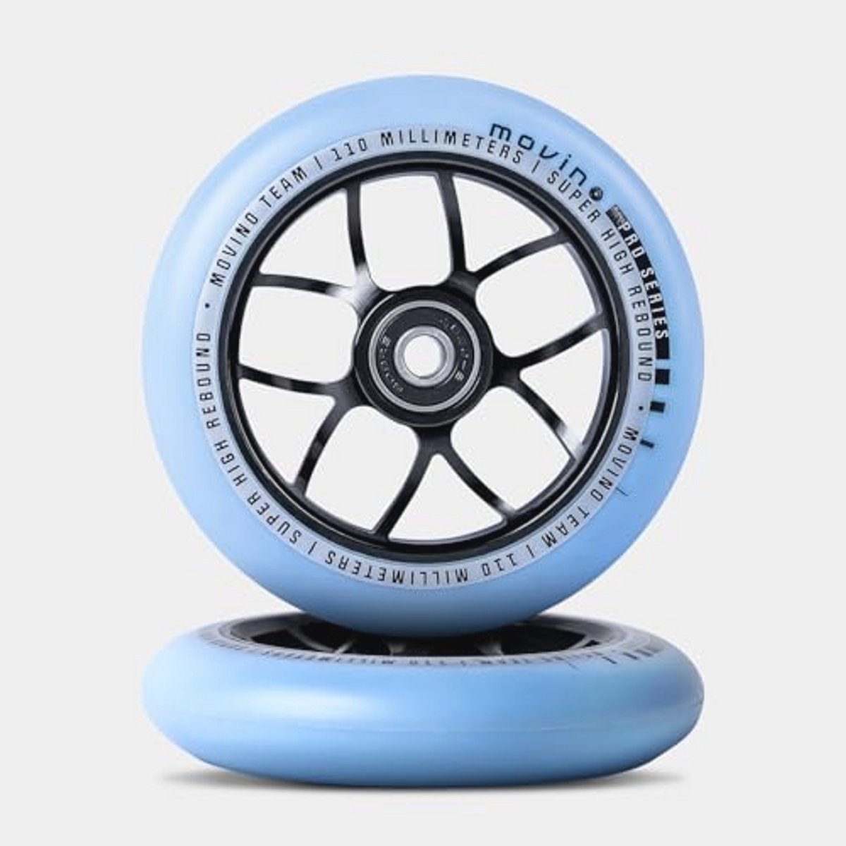Vervangende Stuntstep Wielen 110 mm - Aluminium en Polyurethaan, 100 kg Belastbaar, 2 Stuks, Blauw