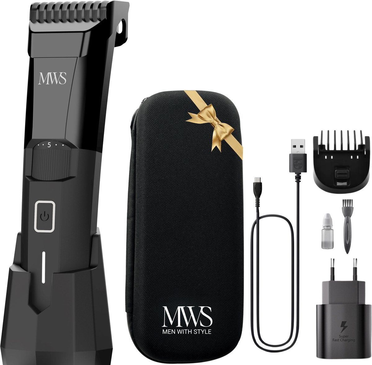MWS Baardtrimmer Flexo - Baardtrimmer Mannen - Waterdicht - 20 lengtestanden - Trimmer voor Baard - Nu 3 jaar garantie
