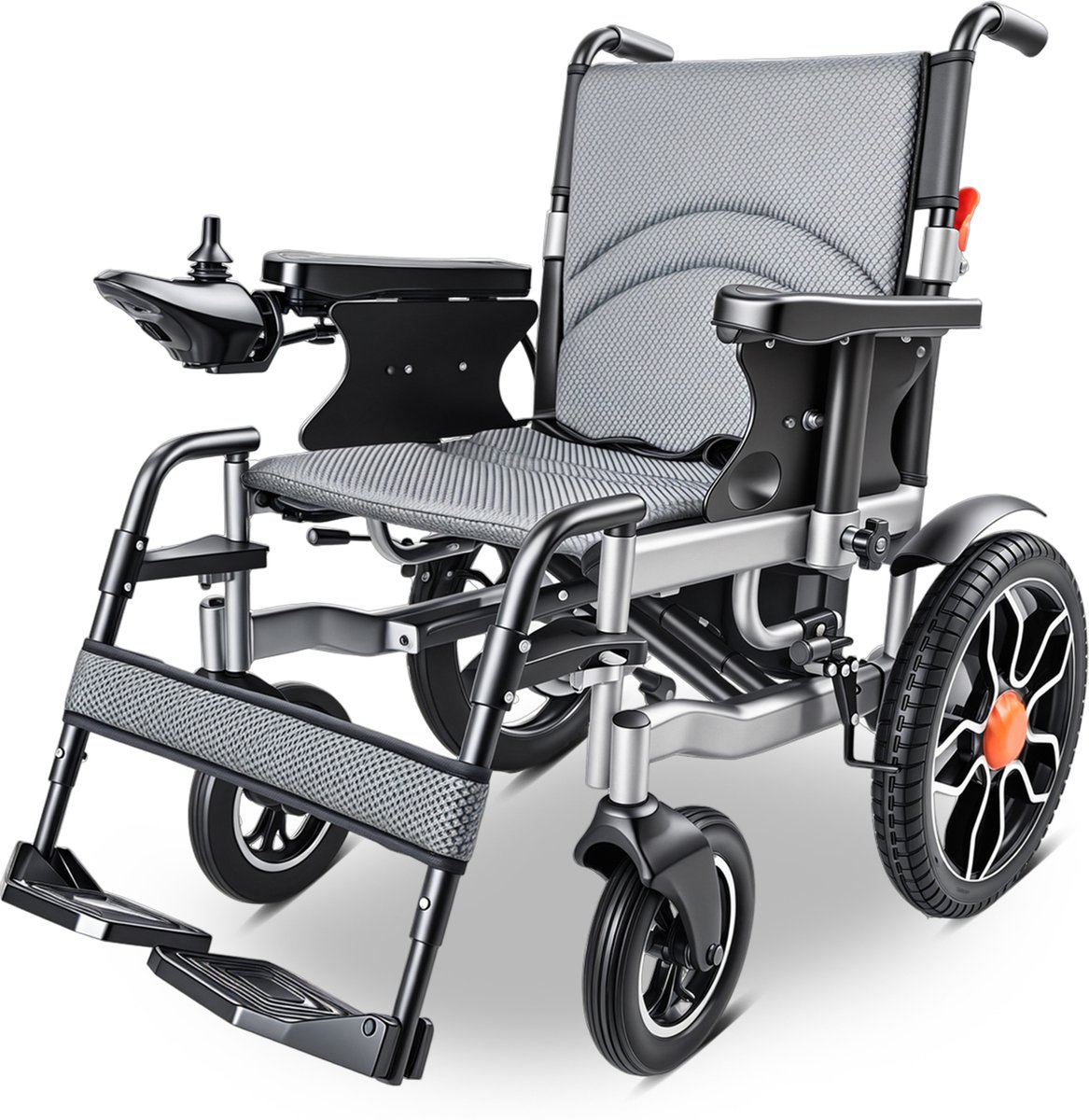ZygenAir YHW001-D Elektrische Rolstoel - Lithiumbatterij 24V/12Ah - 20 km Bereik - Sterk Dubbel-X Frame - 150 kg Draagvermogen - Lichtgewicht& Opvouwbaar - Comfort & Stabiliteit - Zilver
