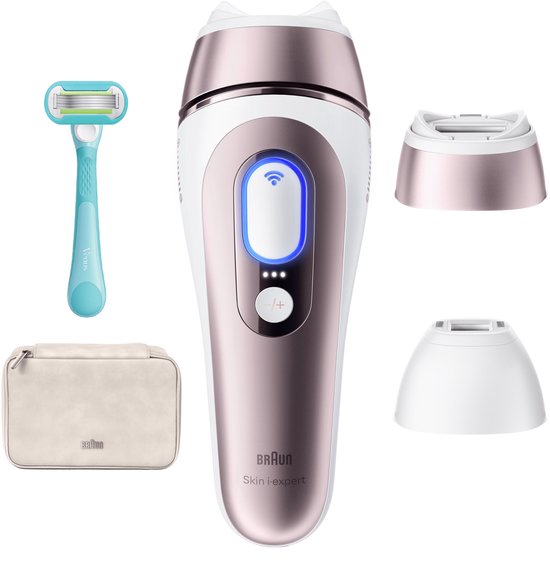 Braun Smart Épilateur Skin i·expert - PL7211 - Lumière Pulsée Avec Application - Pochette, Rasoir Gillette Venus, 2 Têtes