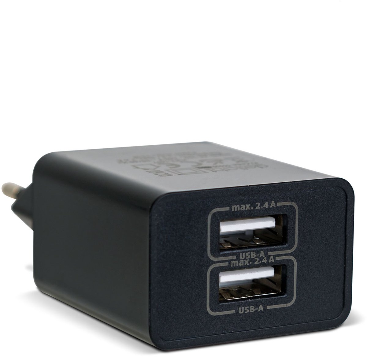 Oplaadblok USB-A – Netwerkadapter 5V 2,4A – Dubbele USB-A Voedingsadapter – Compact – Zwart 1 Stuks [55039-2BK]