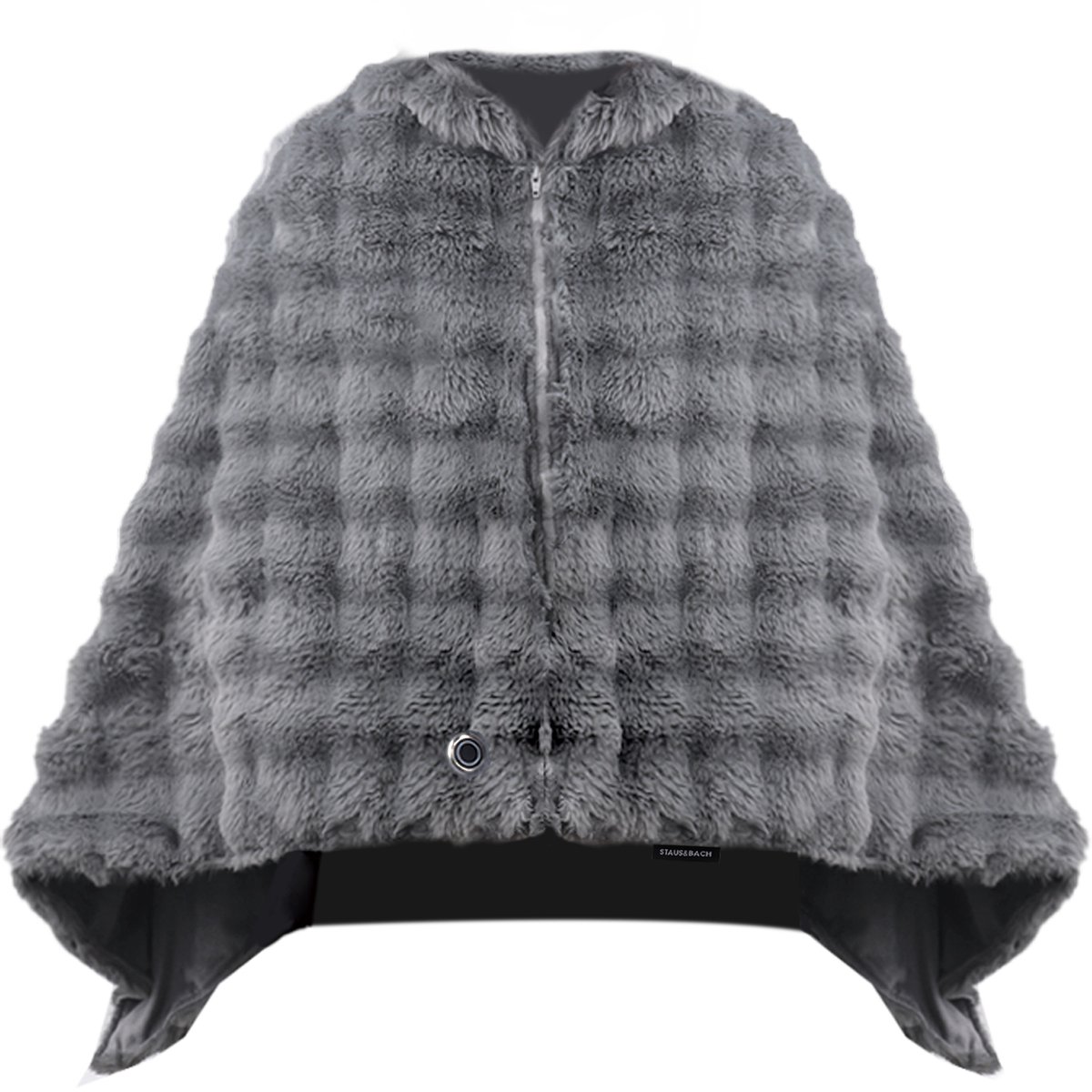 Draadloze Poncho met 3 wamte standen - Omslagdoek - Elektrische deken - Warmtekussen - Antraciet - STAUS&BACH Solace
