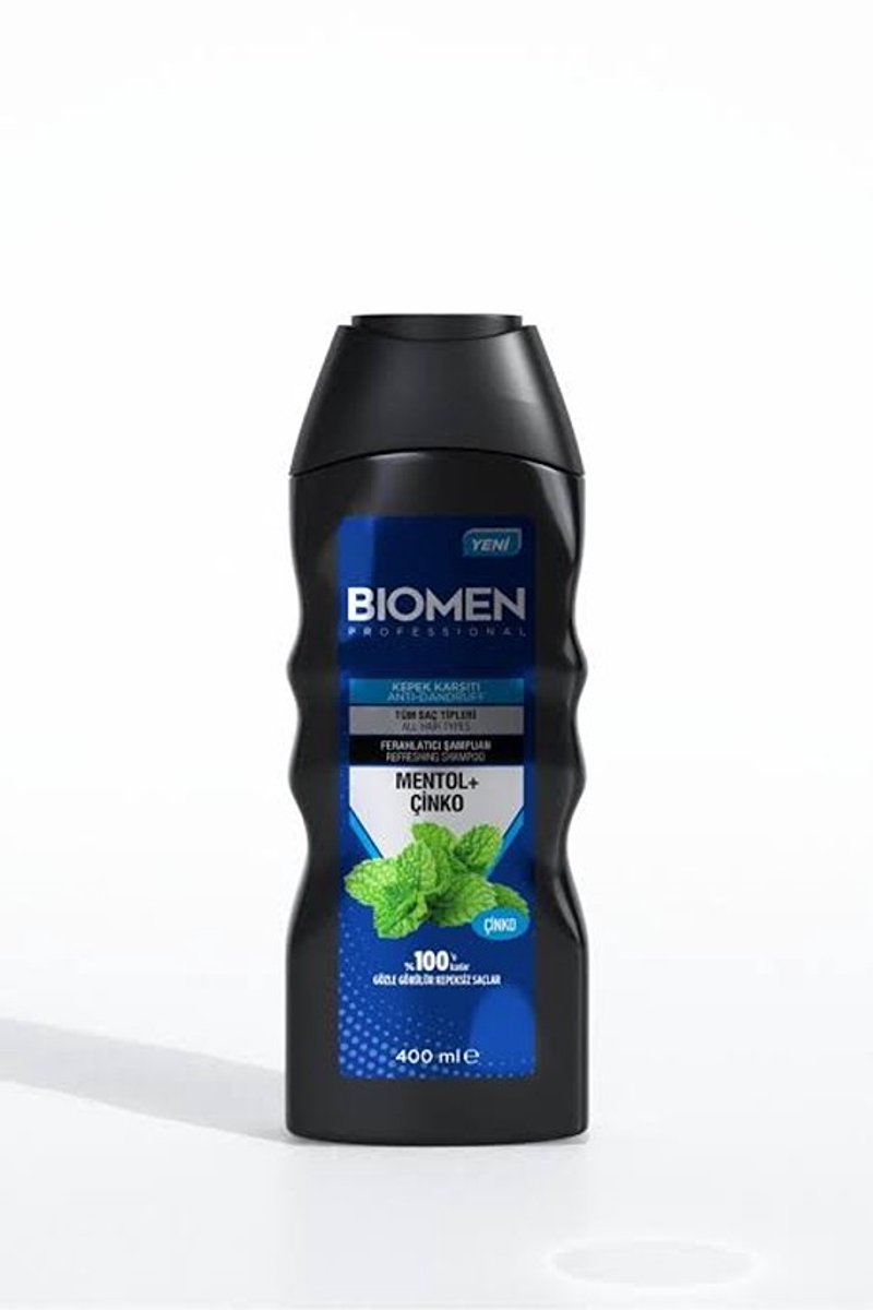 Biomen Anti-roos shampoo 400 ml - Menthol & Zink - Anti-Roos - Verfrissende Shampoo - Haarverzorging - Herbal shampoo - Anti-roos shampoo
