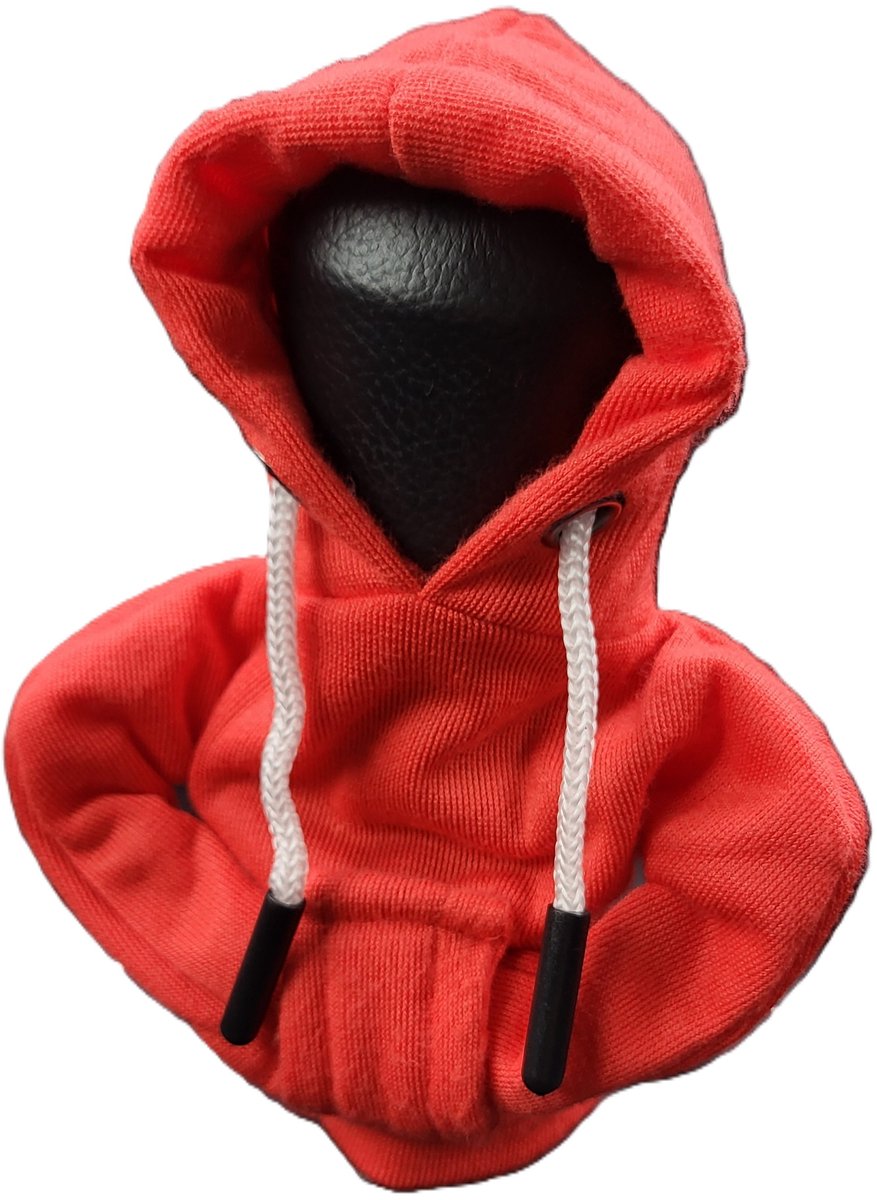 Mj Joys® - Versnellingspook Hoodie - Universele Pook Cover Met Capuchon - Hoodie Pook Hoes - Versnellingspook Beschermer - Autopook Cover - Pookknop - Rood
