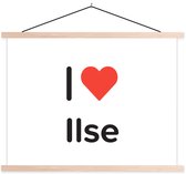 Porte-affiche avec affiche - Affiche scolaire - I love - Ilse - Fille - 60x45 cm - lattes vierges