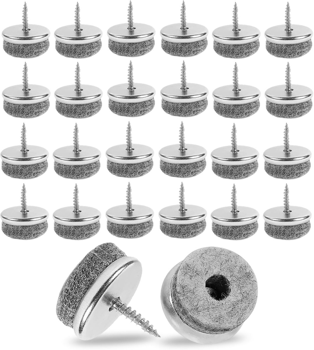 IMPERATORIS® Viltglijders - Anti-kras Viltjes - Zelfklevend - Bescherming voor Vloeren en Meubels - Stoelpootdoppen - Meubelbeschermers - Set van 30 - Zilver