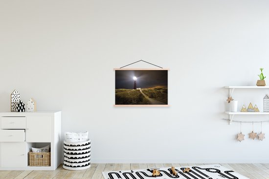 phare lumineux sur l'ile de Schiermonnikoog affiche scolaire lattes plates vierges 60x40 cm - Tirage photo sur affiche textielposter (décoration murale salon / chambre)