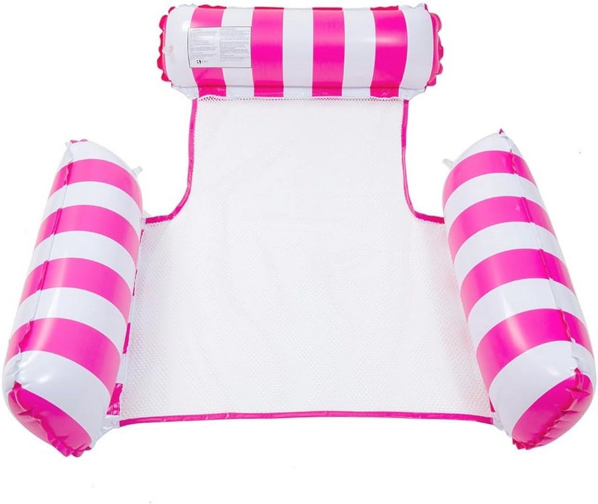 4-in-1 opblaasbare hangmat voor zwembad en zee - 100 kg draagkracht met handpomp (120 x 110 cm, roze)