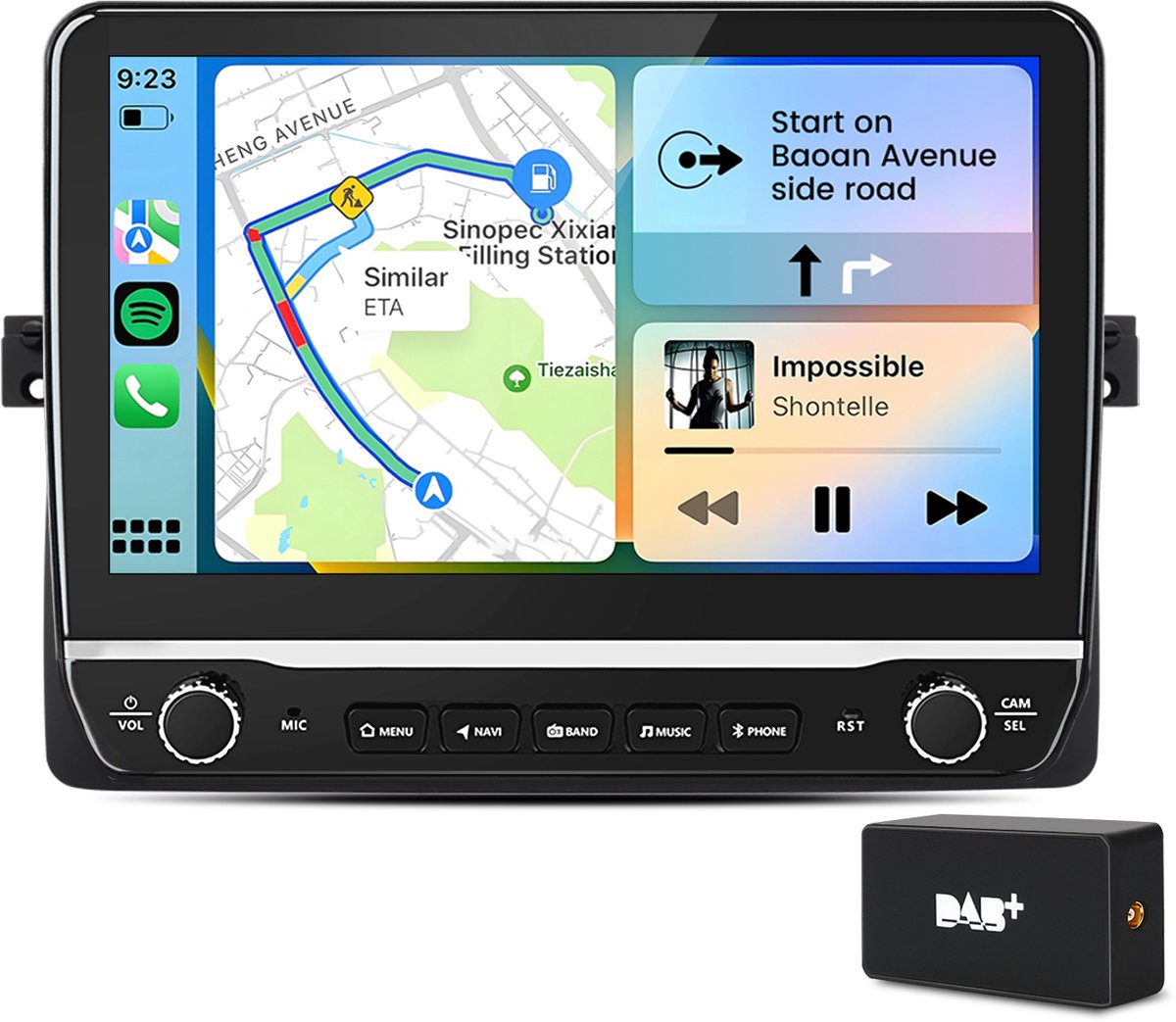 Hexinex 10.1" autoradio Geschikt voor BMW E46 - Draadloos CarPlay, Android Auto, Android 15, multimediaspeler, 2GB+64GB