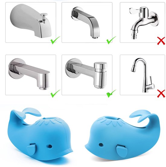1 stuk - Kraanbeschermer - Badkraan Beschermer - Badkraan Hoes - Veiligheidshoes voor badkraan - Blauwe walvis beschermer - Siliconen anti-botsingshoes voor babybadje - Geschikt voor kinderen en peuters — afbeelding 4
