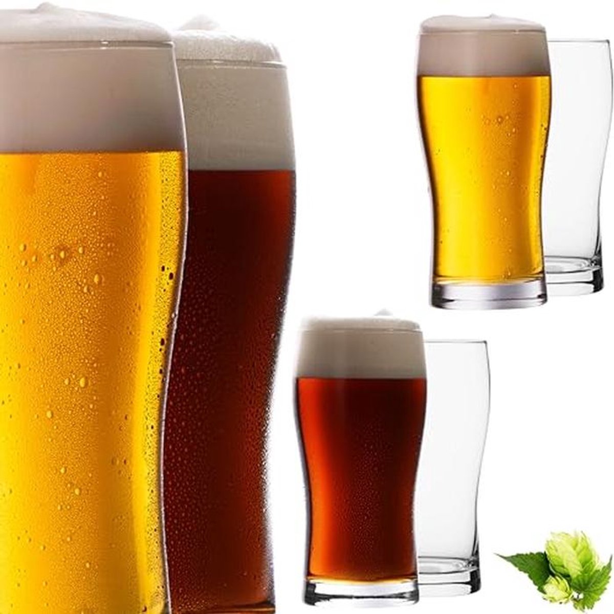 Set van 6 Pintglazen van Kristalglas - 500 ml - Vaatwasmachinebestendig