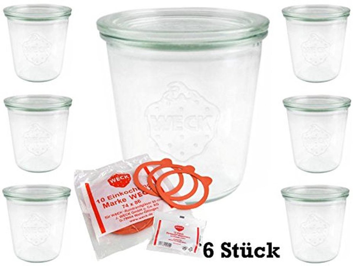 Hoogwaardige Weckpotten 290 ml - Compleet Set Inmaakpotten