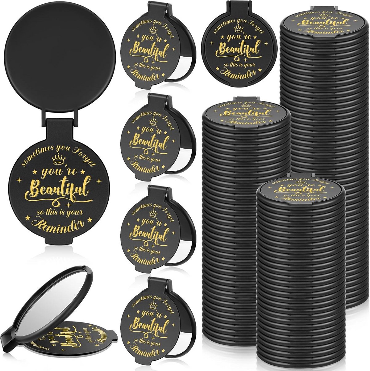 Inspirerende Compacte Spiegels - 100 Stuks Feestgeschenken voor Vrouwen