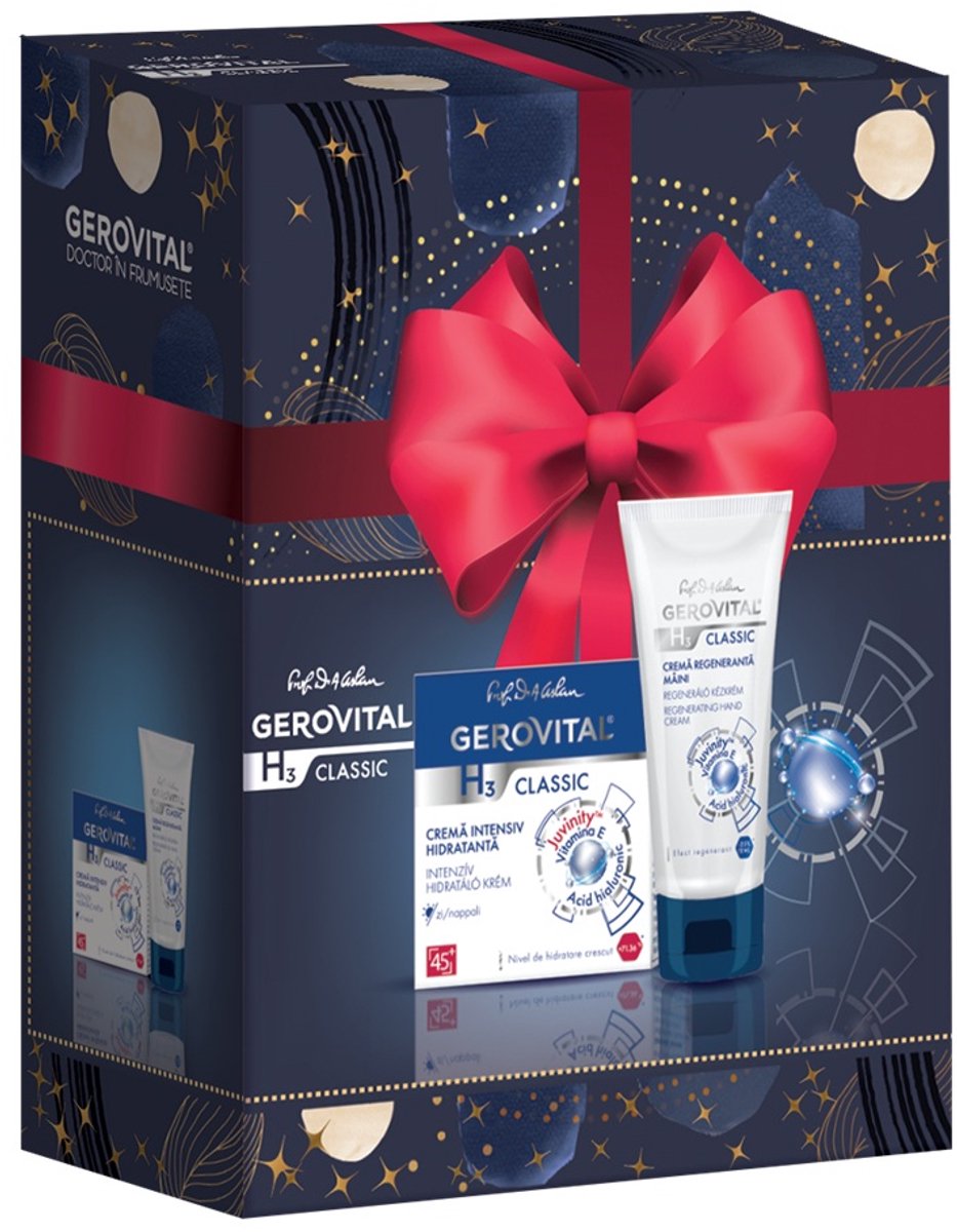 Gerovital H3 Classic GiftSet van intensief Hydraterende dagcrème voor vrouwen 50 ml + Regenererende handcrème 100 ml