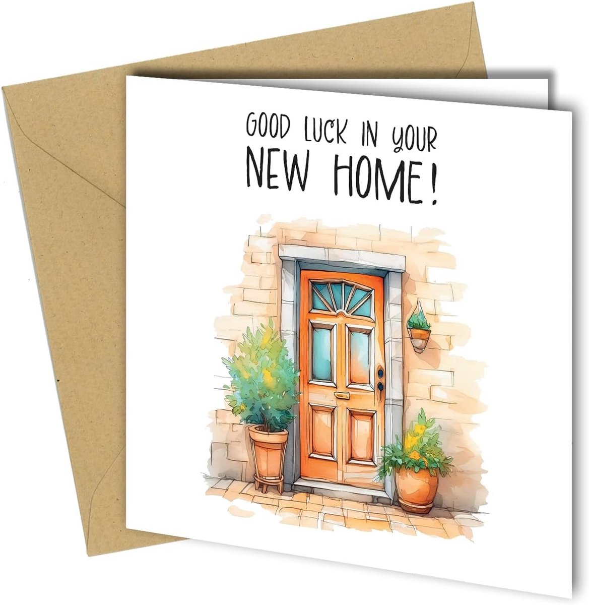 Kleurige Aquarel Wenskaart voor een Nieuwe Huis, Het Perfecte Housewarming Cadeau