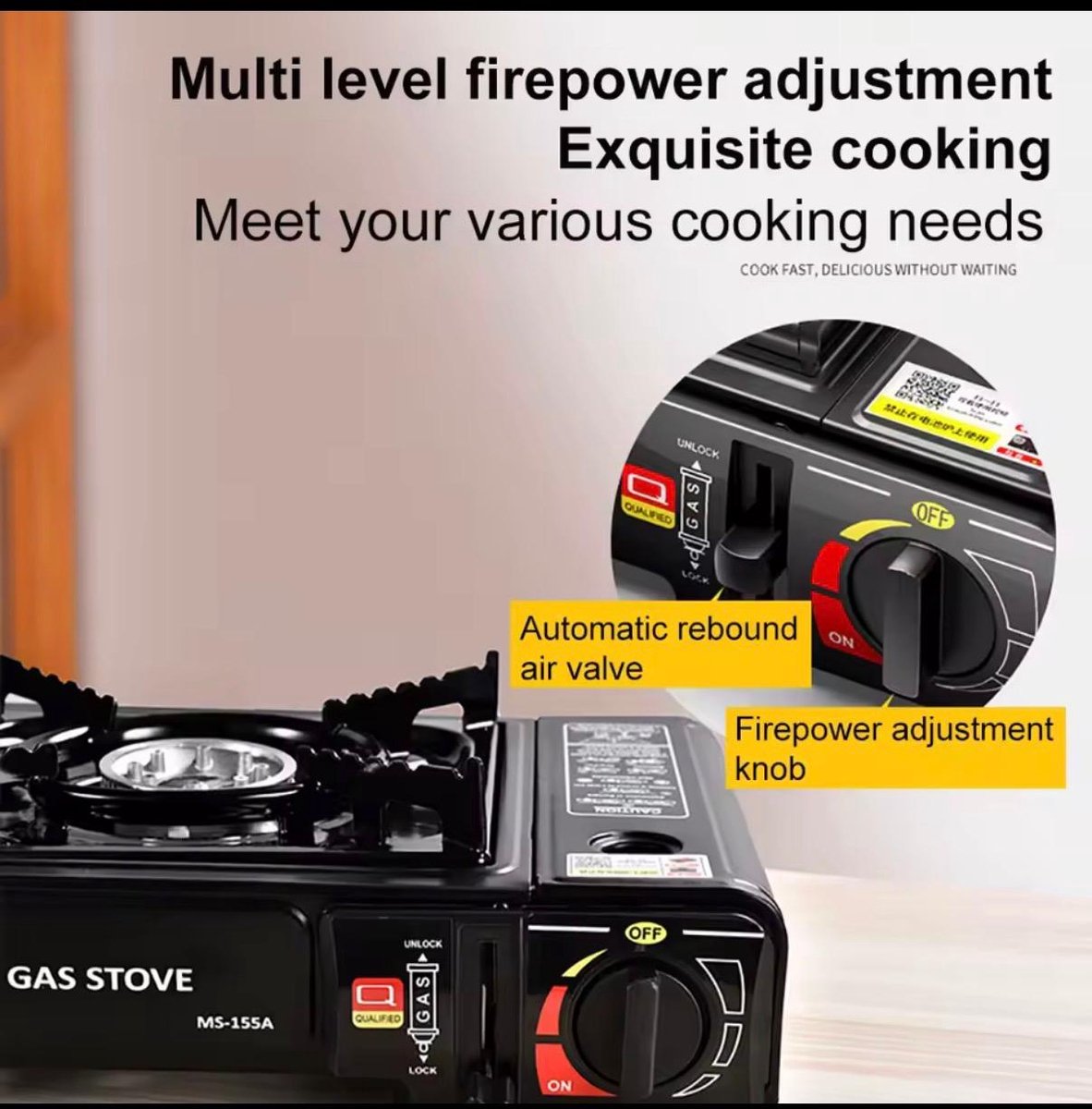 Draagbaar Gasstel met Koffer – Camping Kooktoestel. Camping Gasbrander Set met Opbergkoffer en 8x Butaangas patronen. Portable Gas Stove met Koffer + 8 Butaangasbusjes. Compleet met 8 Gaspatronen. Gas Kooktoestel voor Camping & Outdoor.Noodpakket. — cadeau in Sport & Outdoor - foto 2