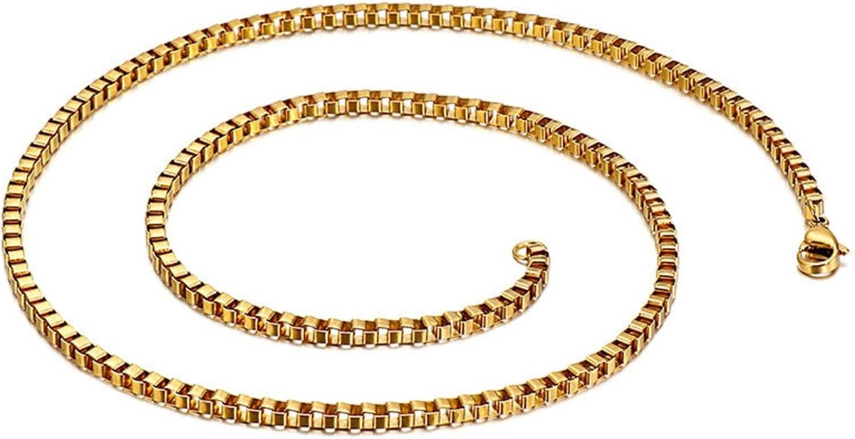 Zilverkleurige Venetiaanse Ketting Schakelketting Roestvrij Staal Dames Heren Sieraden 45-71 cm