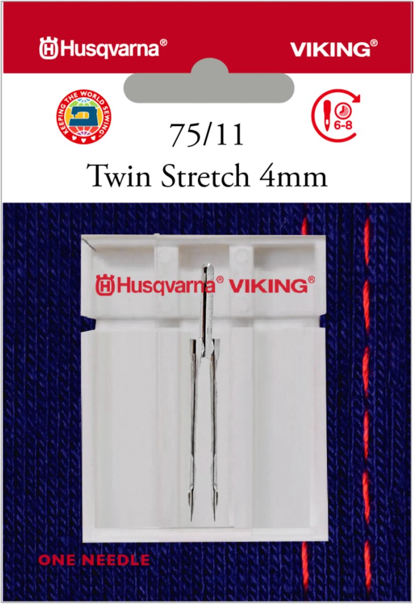 Husqvarna-Viking Stretch Tweelingnaald / 75 / 4mm (1 stuk) Naalden