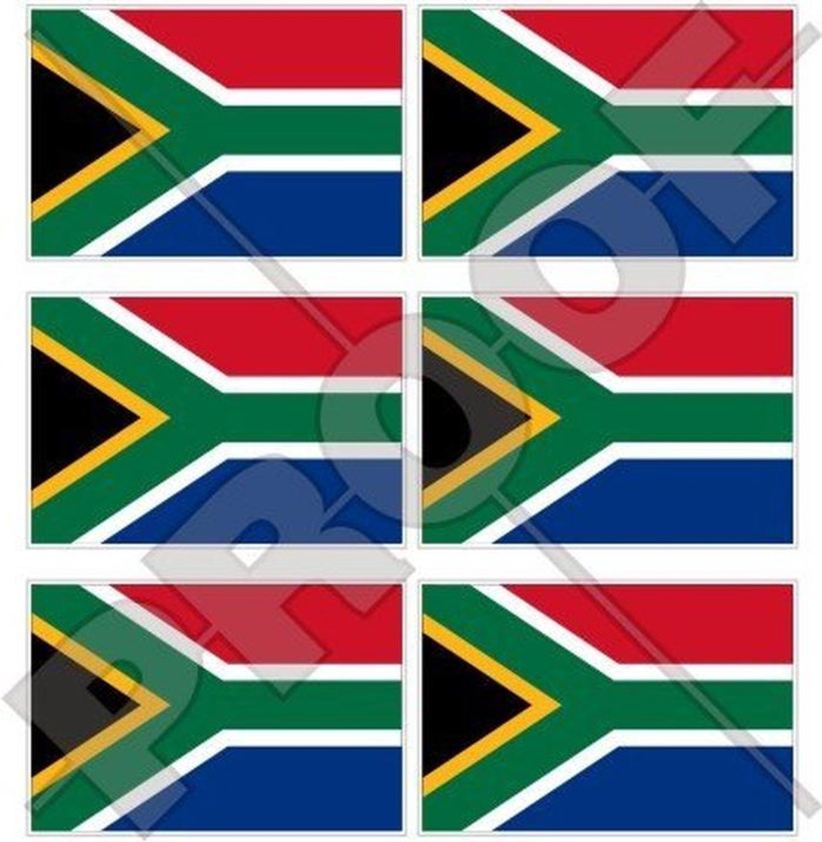 Zuid-Afrika Vlag Vinyl Stickers voor Mobiele Telefoons - 40mm (1,6") - Set van 6