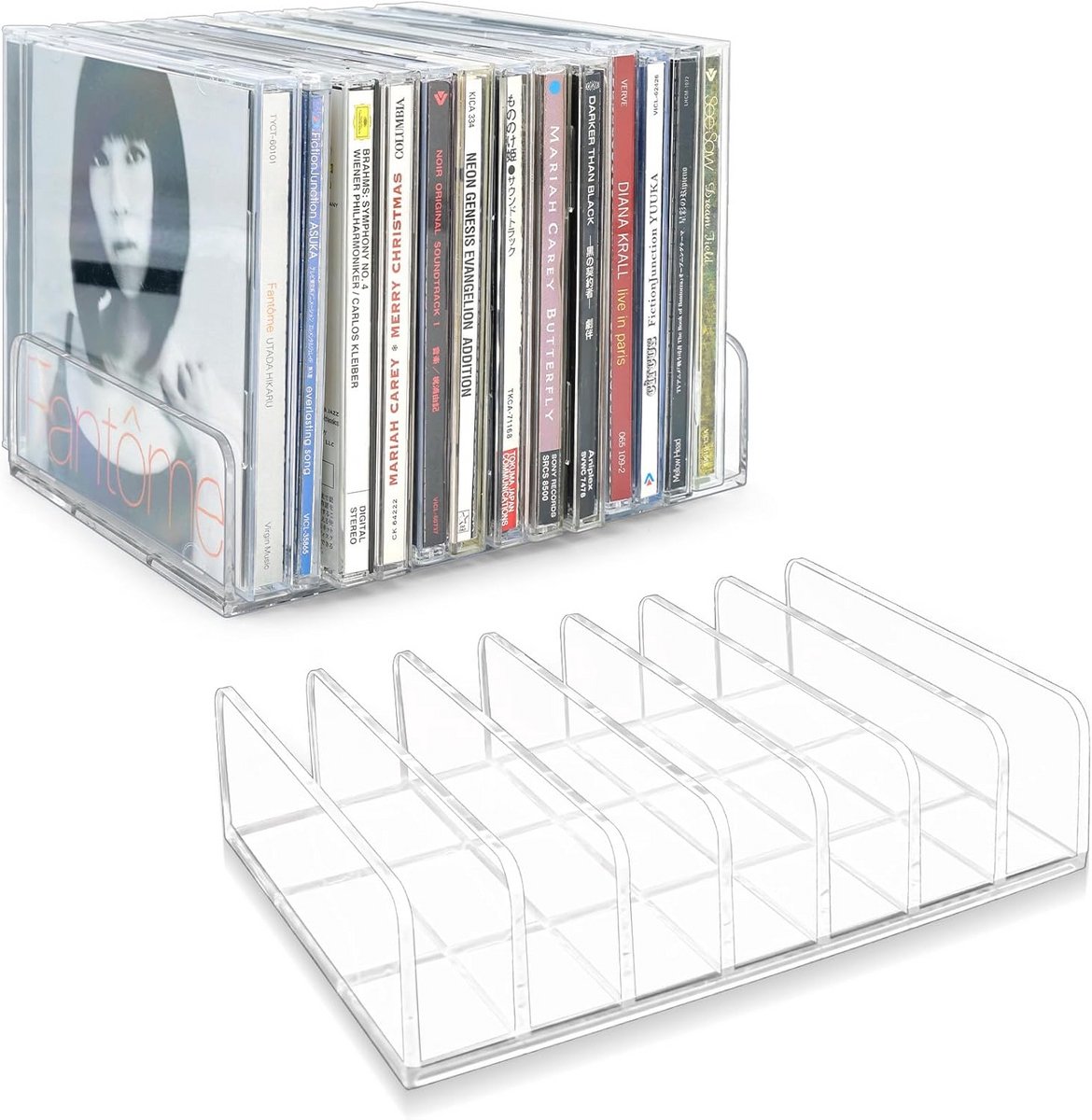 Doorzichtige Acryl CD Houder en DVD/CD Displayrek - 2 Stuks voor CD- en Vinylopslag