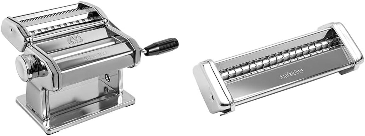 Zelfgemaakte pastamachine voor lasagne, fettuccine en tagliolini - Verchroomd staal, breedte 150 mm